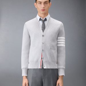 COTTON CREPE 4-BAR MILANO STITCH CARDIGAN