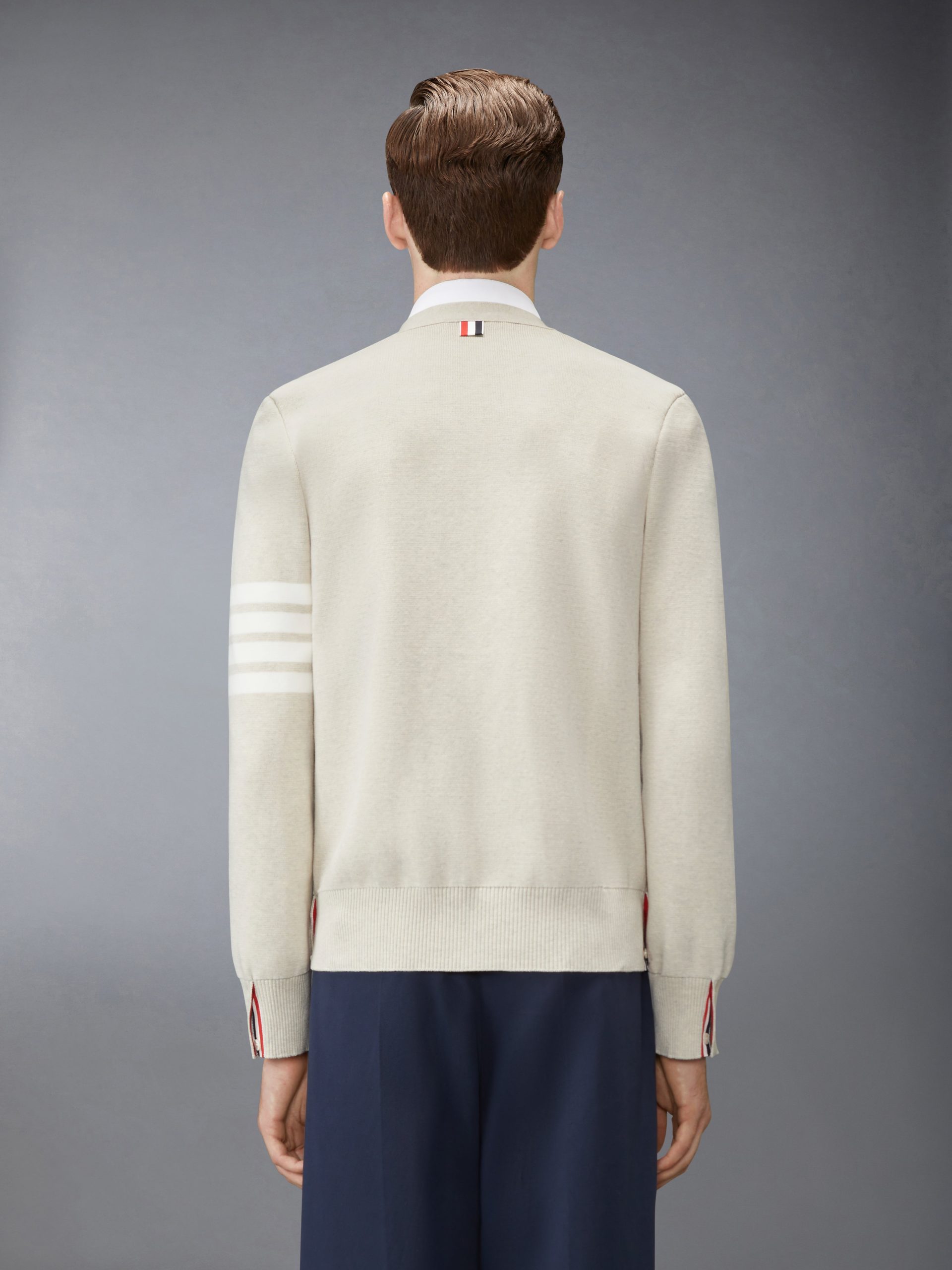 COTTON CREPE 4-BAR MILANO STITCH CARDIGAN - Image 2