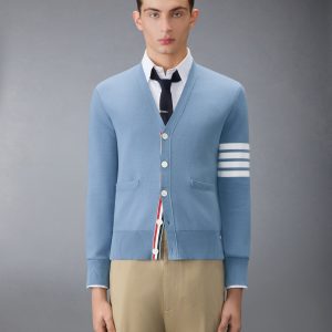 COTTON CREPE 4-BAR MILANO STITCH CARDIGAN