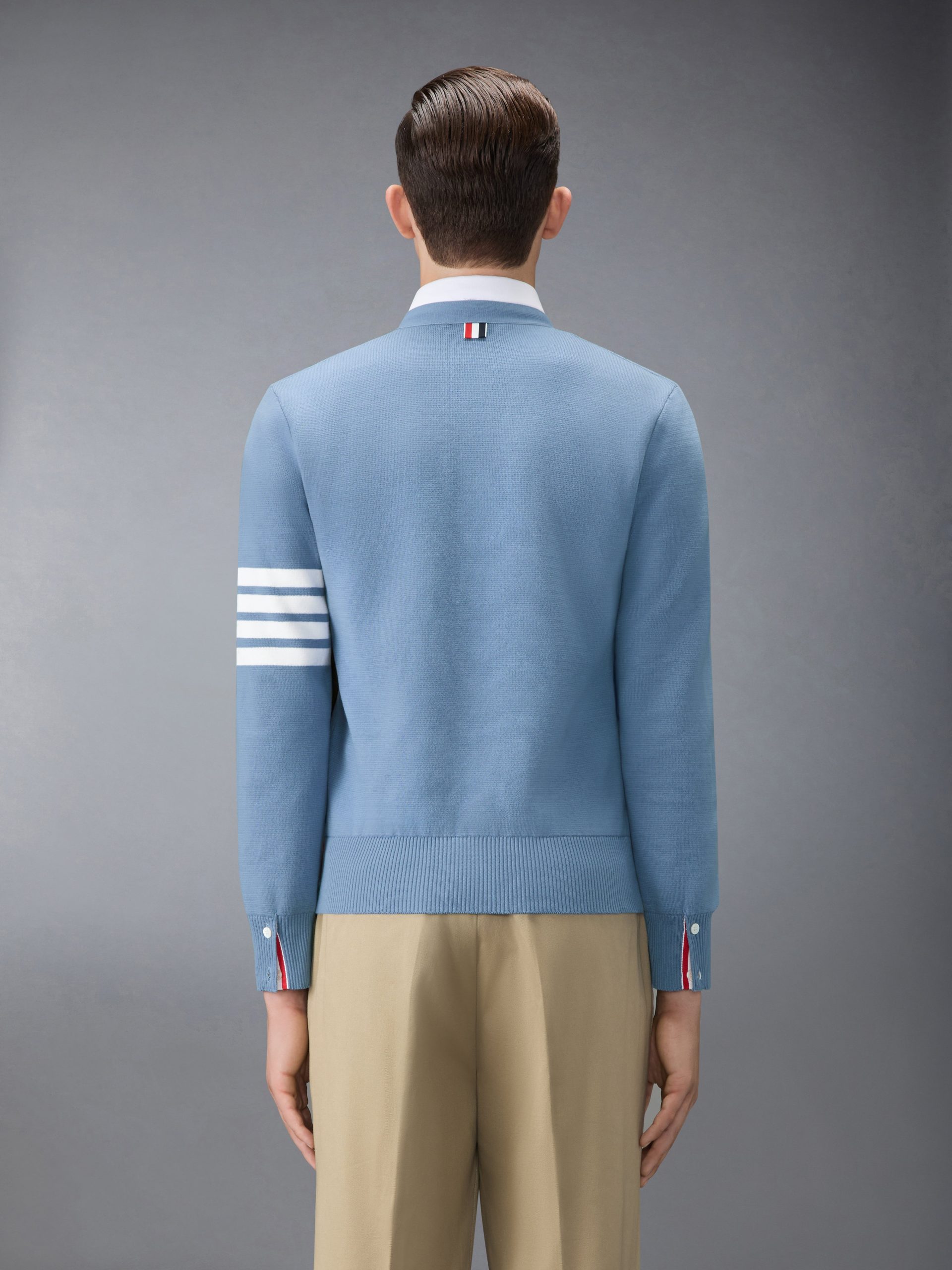 COTTON CREPE 4-BAR MILANO STITCH CARDIGAN - Image 2