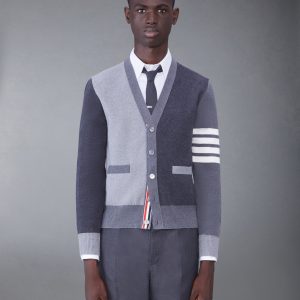 FUNMIX COTTON CREPE MILANO STITCH 4-BAR CARDIGAN