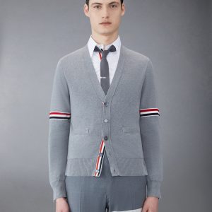 COTTON MILANO STITCH V-NECK CARDIGAN