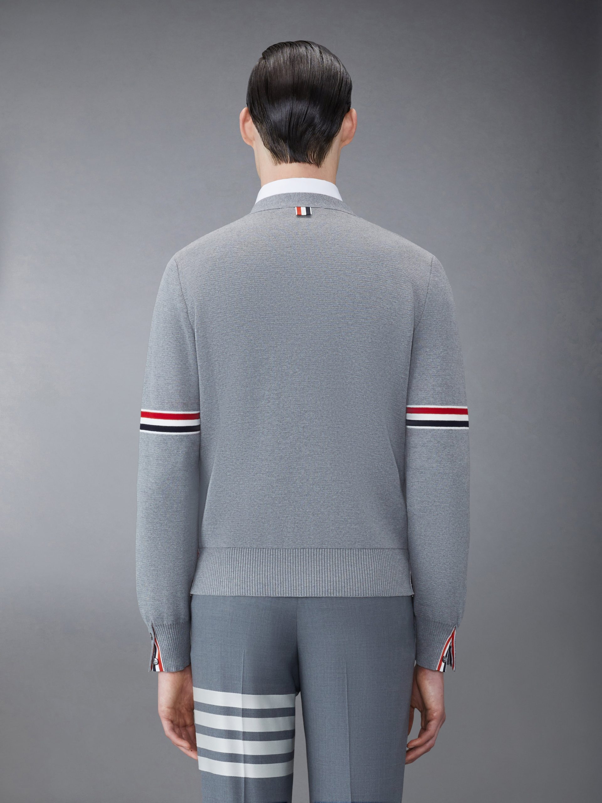 COTTON MILANO STITCH V-NECK CARDIGAN - Image 2