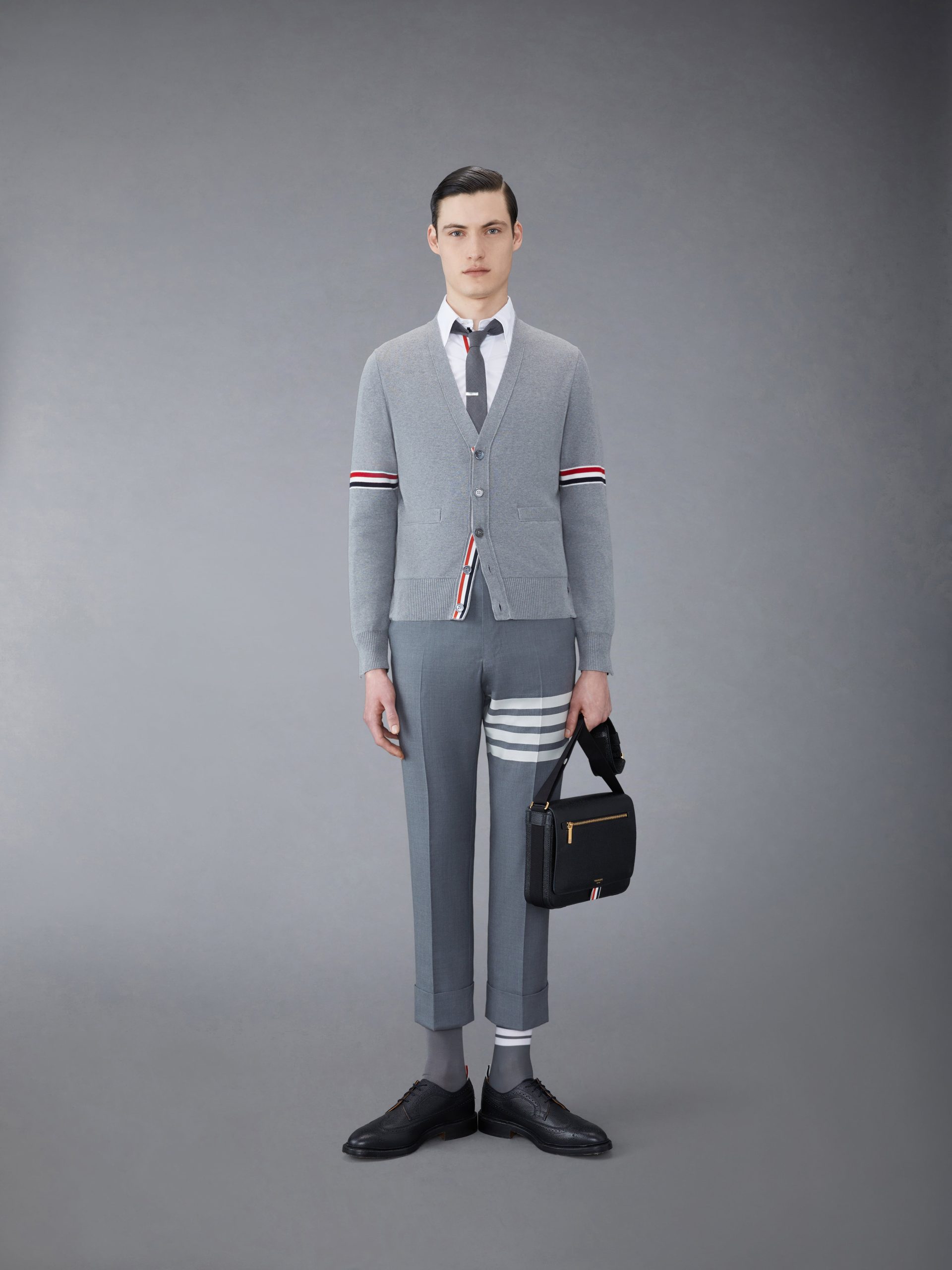 COTTON MILANO STITCH V-NECK CARDIGAN - Image 3