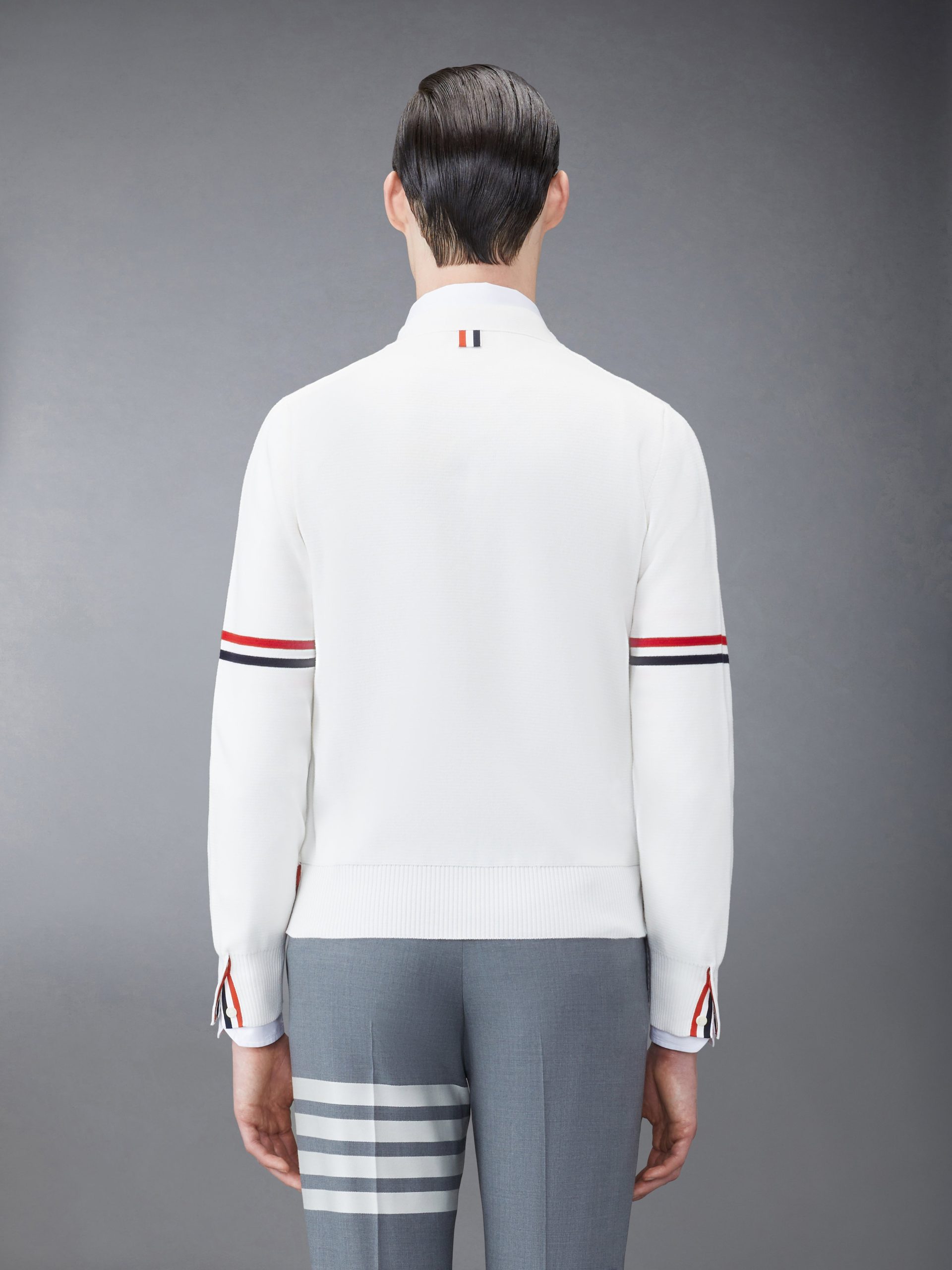 COTTON MILANO STITCH V-NECK CARDIGAN - Image 2