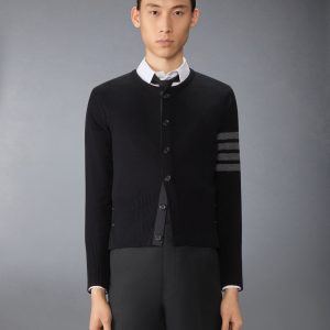 CASHMERE CLASSIC CREW NECK 4-BAR CARDIGAN