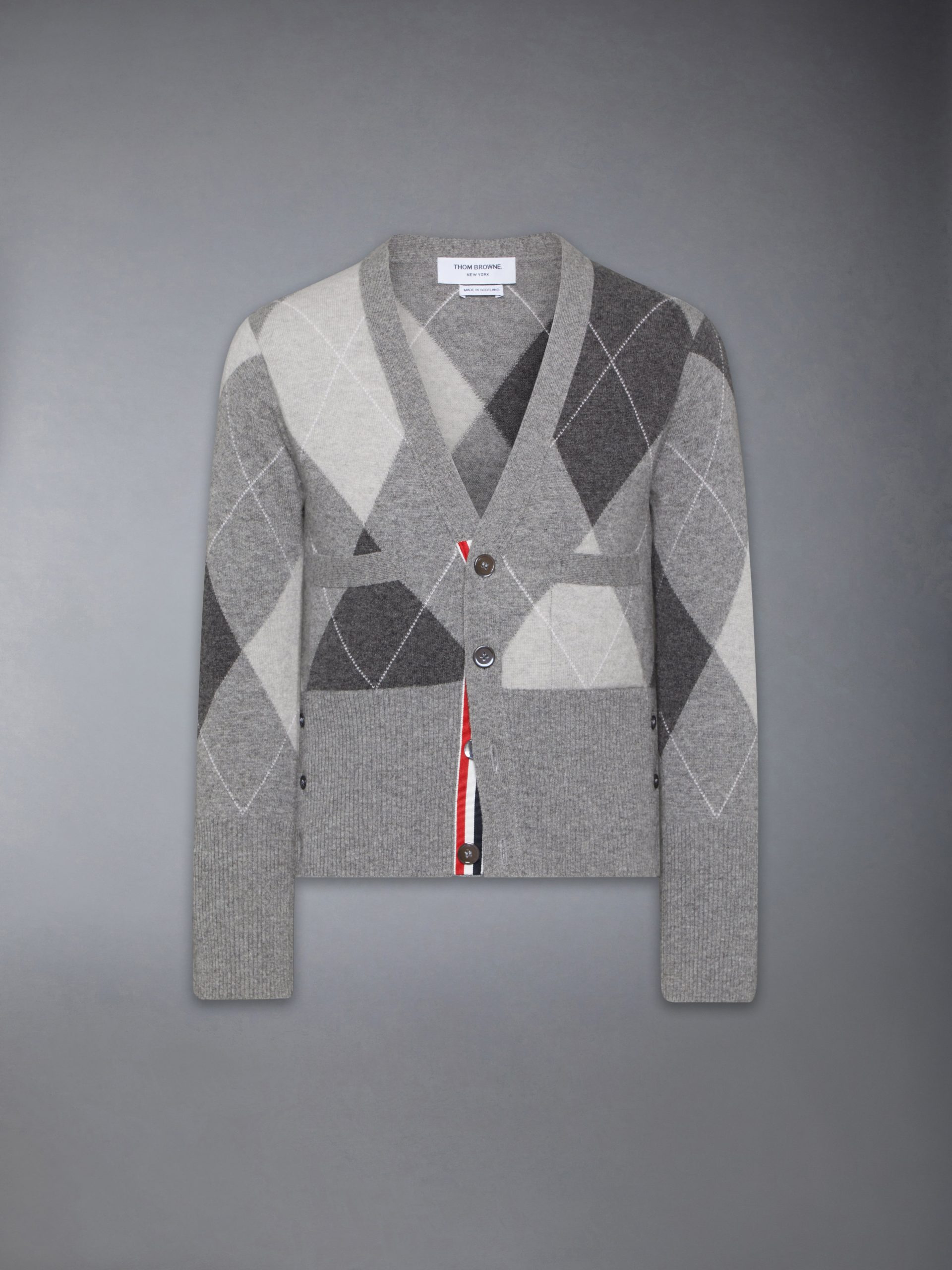 ARGYLE INTARSIA CASHMERE V NECK CARDIGAN - Image 6