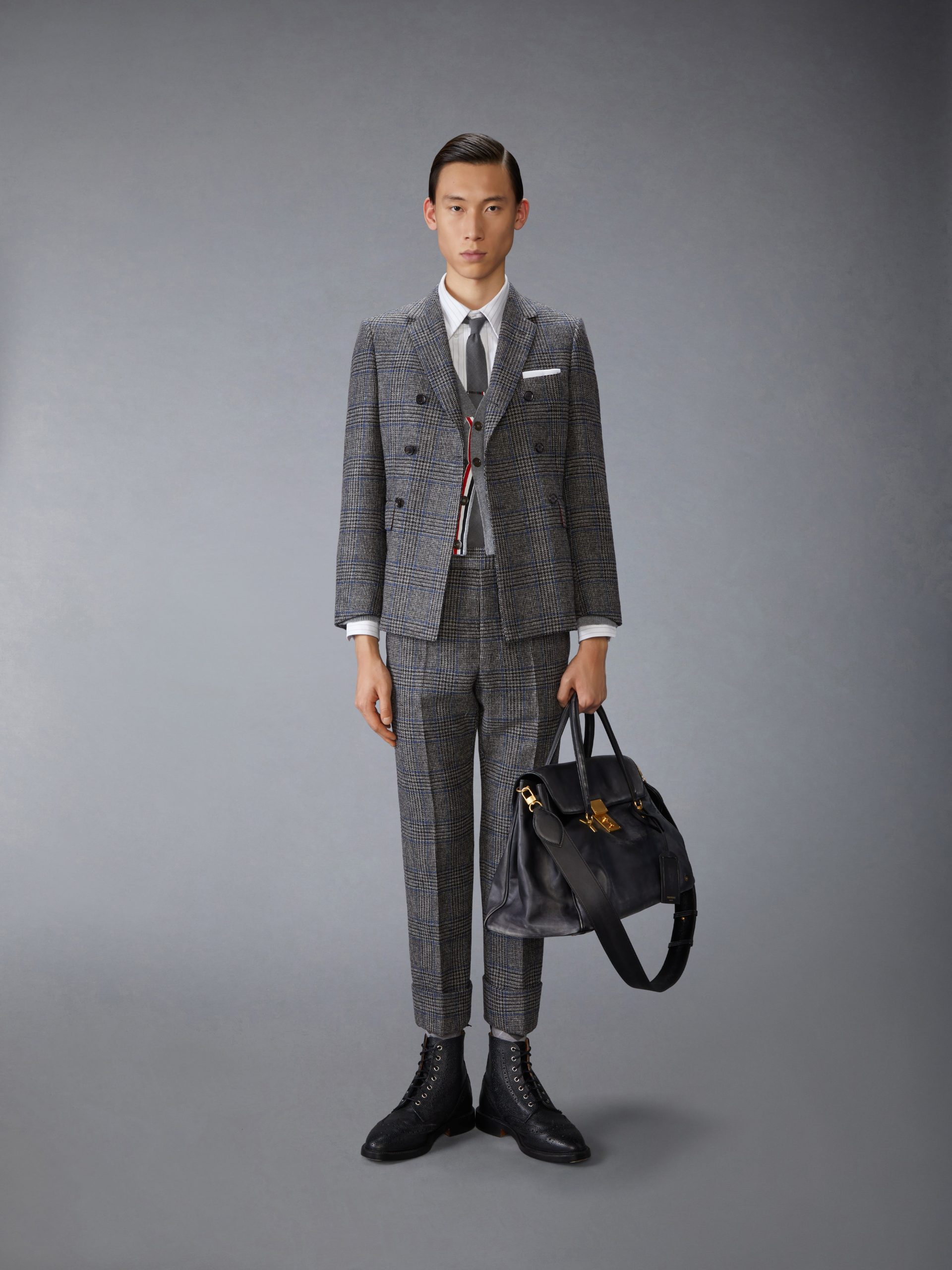 ARGYLE INTARSIA CASHMERE V NECK CARDIGAN - Image 3