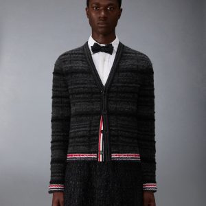 TARTAN JACQUARD MERINO MOHAIR CARDIGAN JACKET