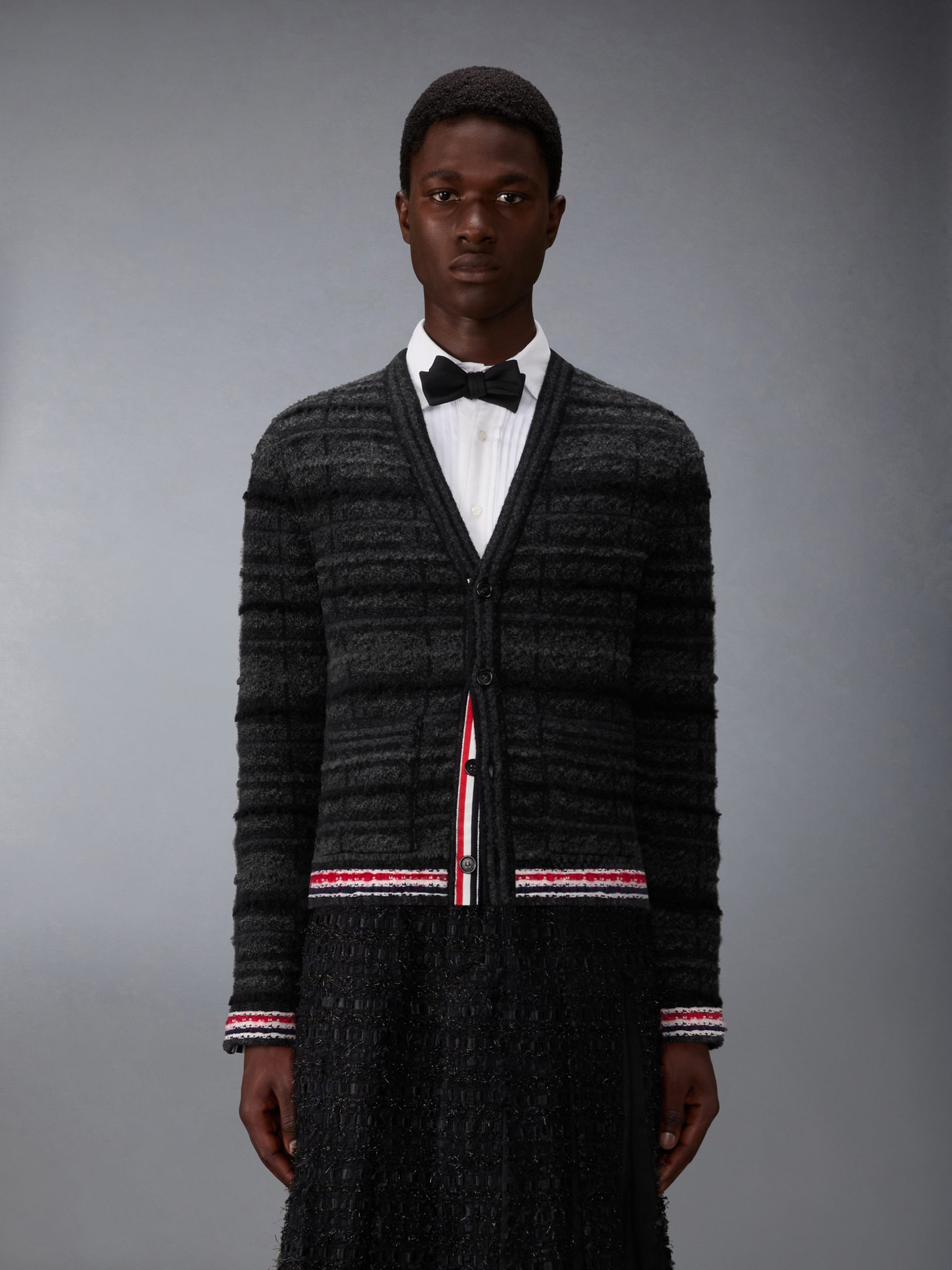 TARTAN JACQUARD MERINO MOHAIR CARDIGAN JACKET