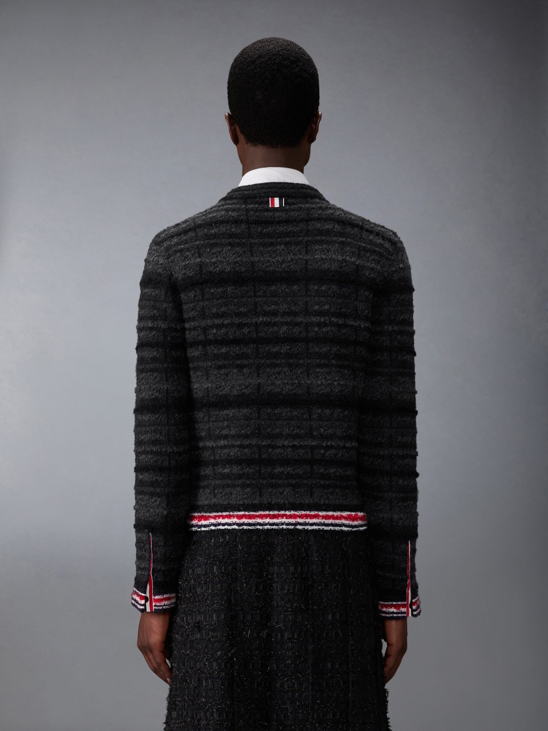 TARTAN JACQUARD MERINO MOHAIR CARDIGAN JACKET - Image 2