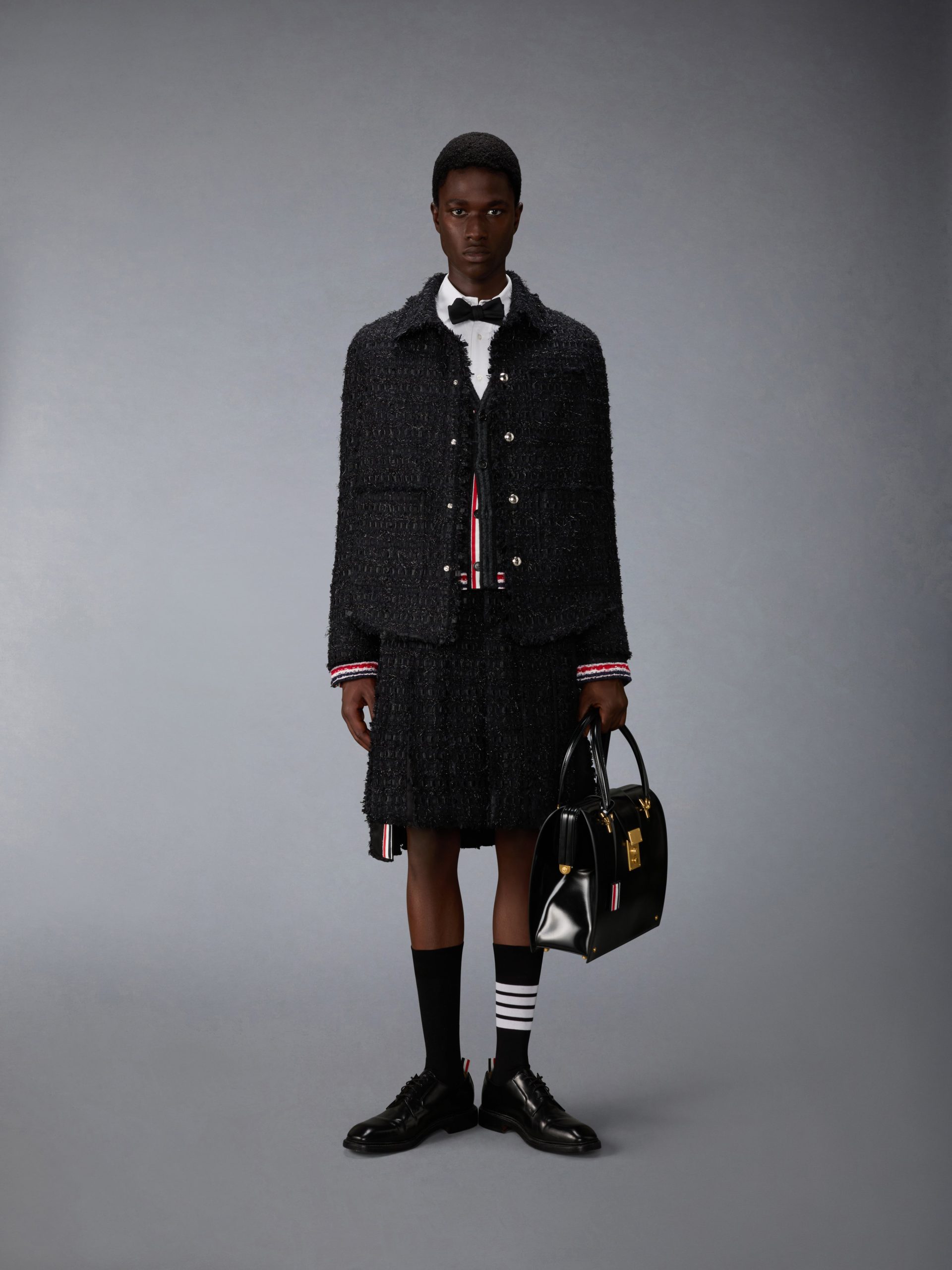 TARTAN JACQUARD MERINO MOHAIR CARDIGAN JACKET - Image 3