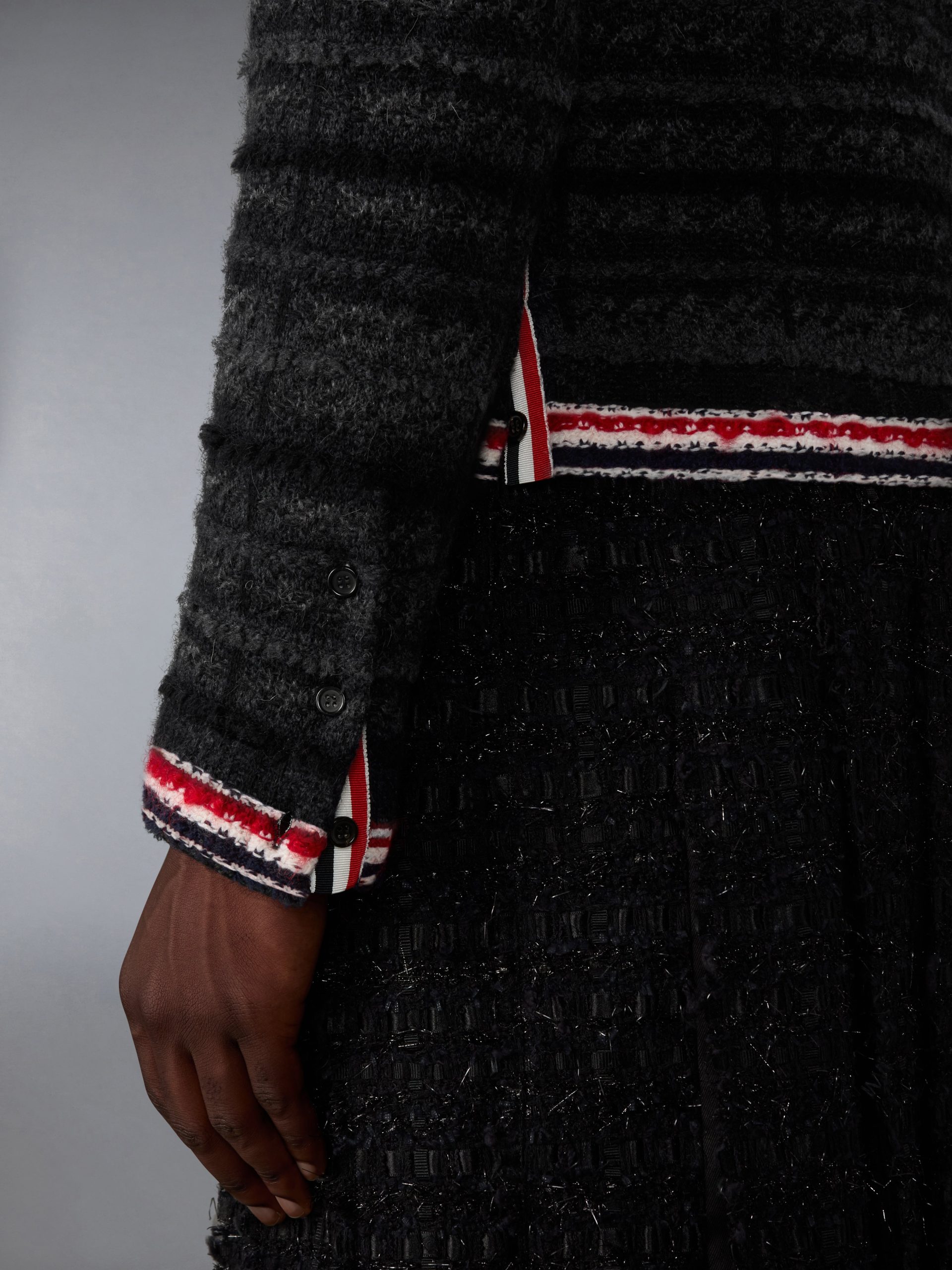 TARTAN JACQUARD MERINO MOHAIR CARDIGAN JACKET - Image 4