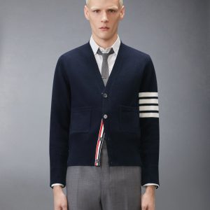 LUNAR NEW YEAR WOOL 4-BAR INTARSIA CARDIGAN