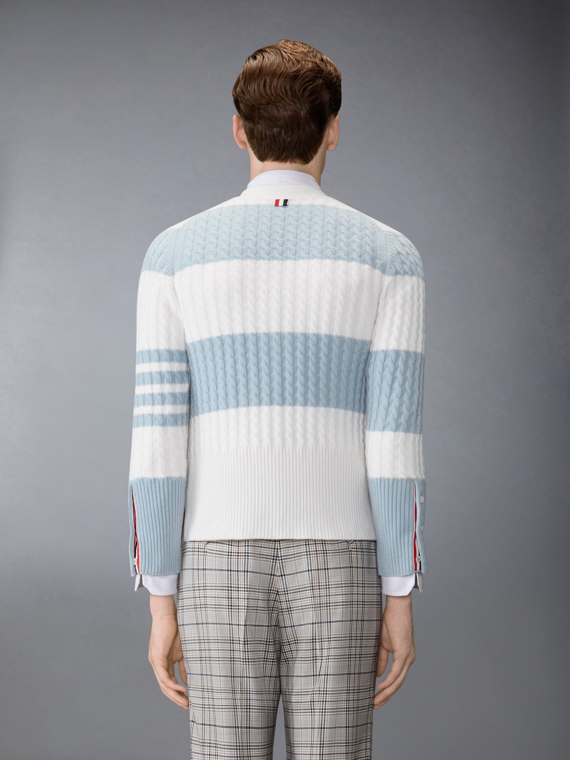 CASHMERE BABY CABLE STITCH 4-BAR CARDIGAN - Image 2