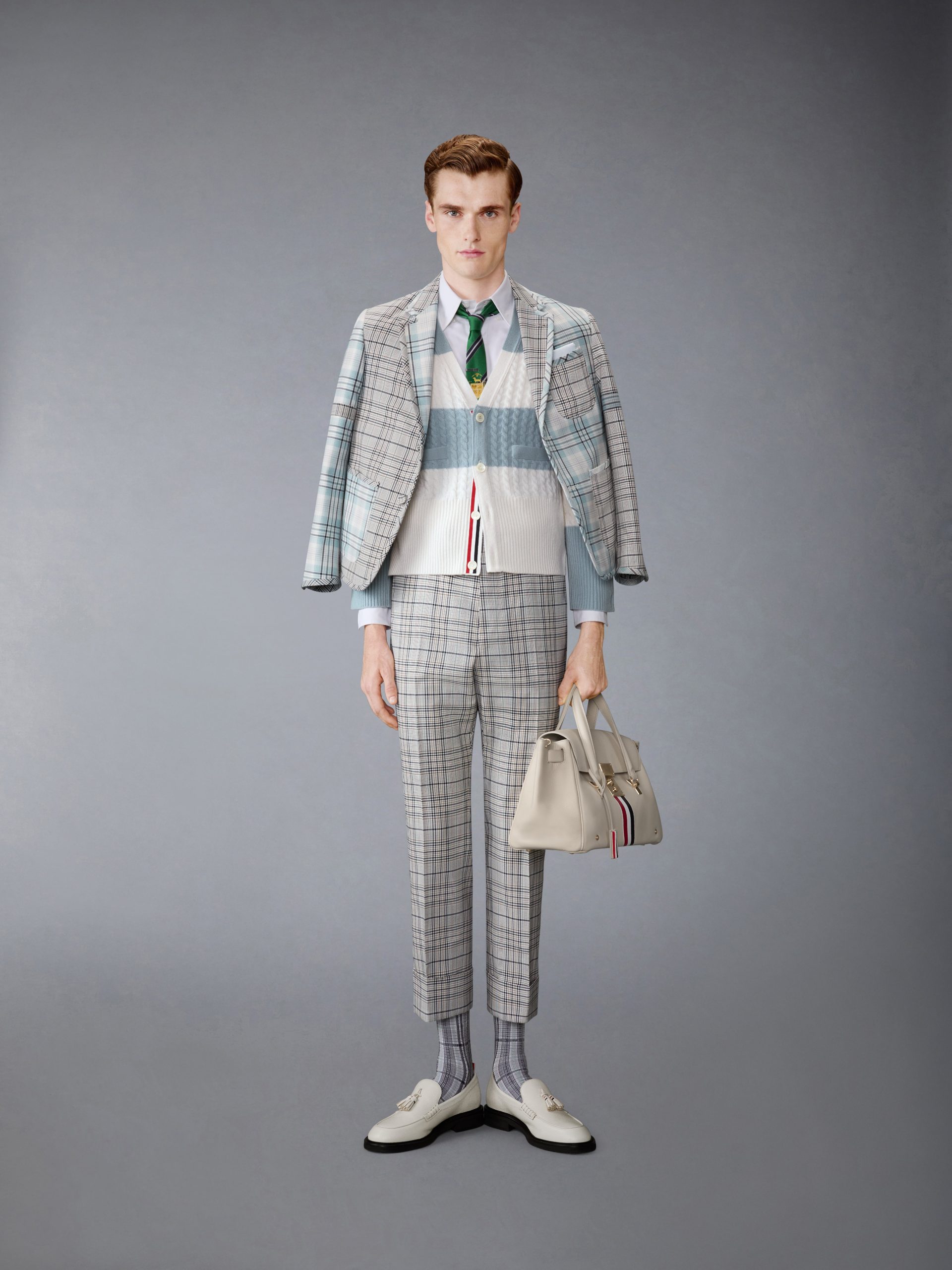 CASHMERE BABY CABLE STITCH 4-BAR CARDIGAN - Image 3