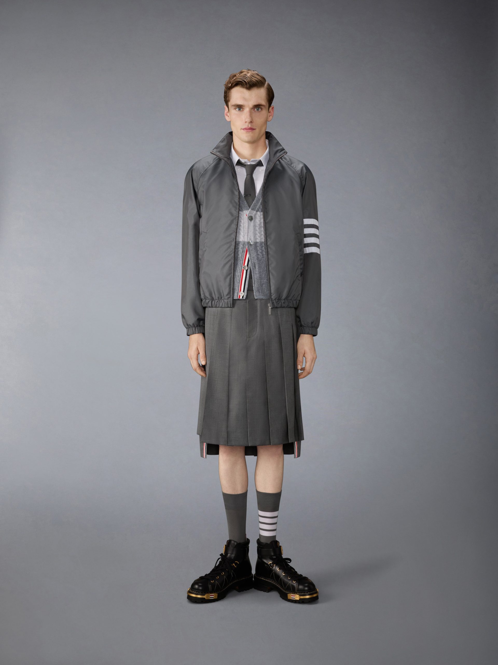 CASHMERE BABY CABLE STITCH 4-BAR CARDIGAN - Image 3