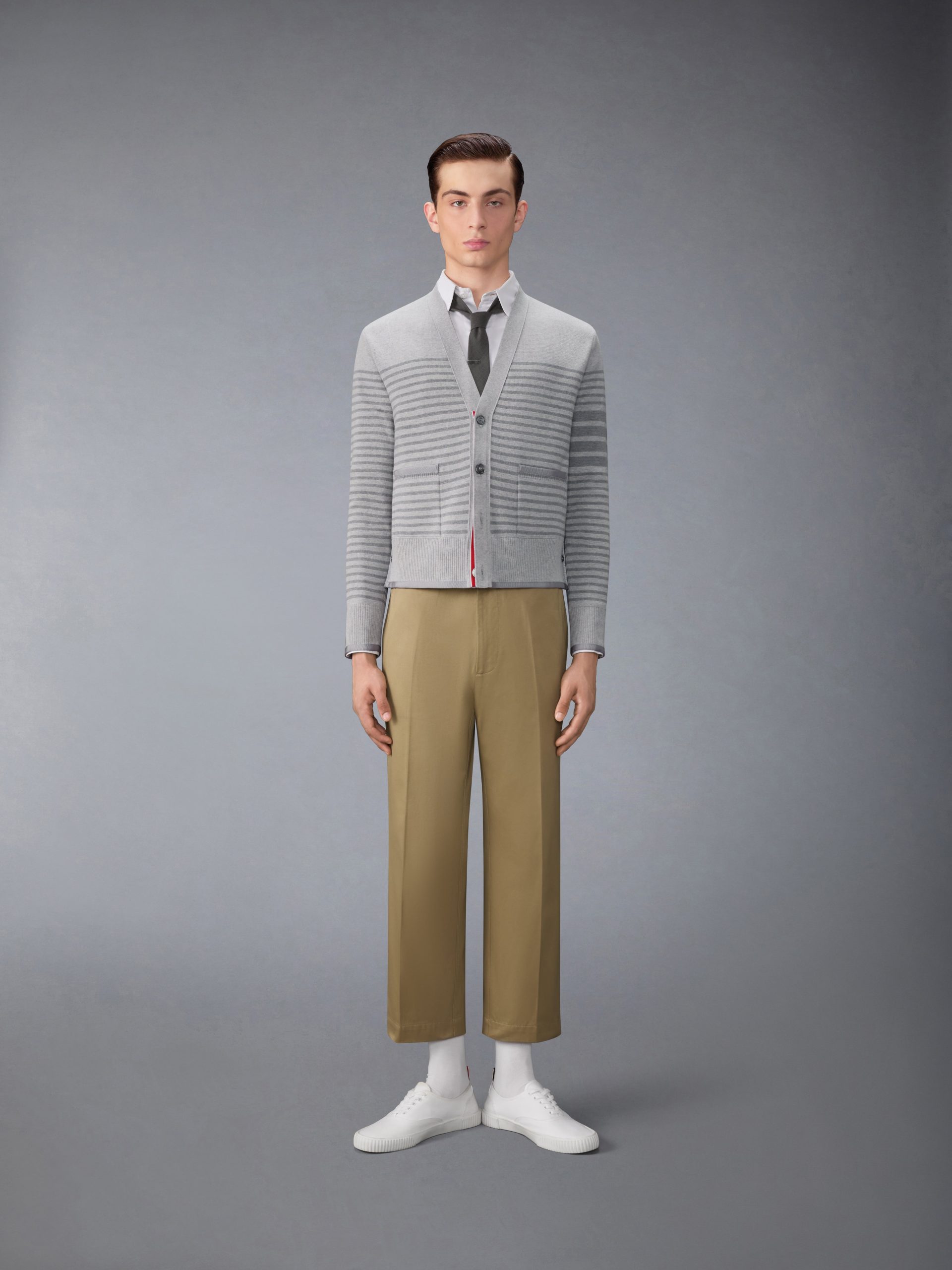 MILANO STITCH STRIPED BOXY FIT CARDIGAN - Image 3