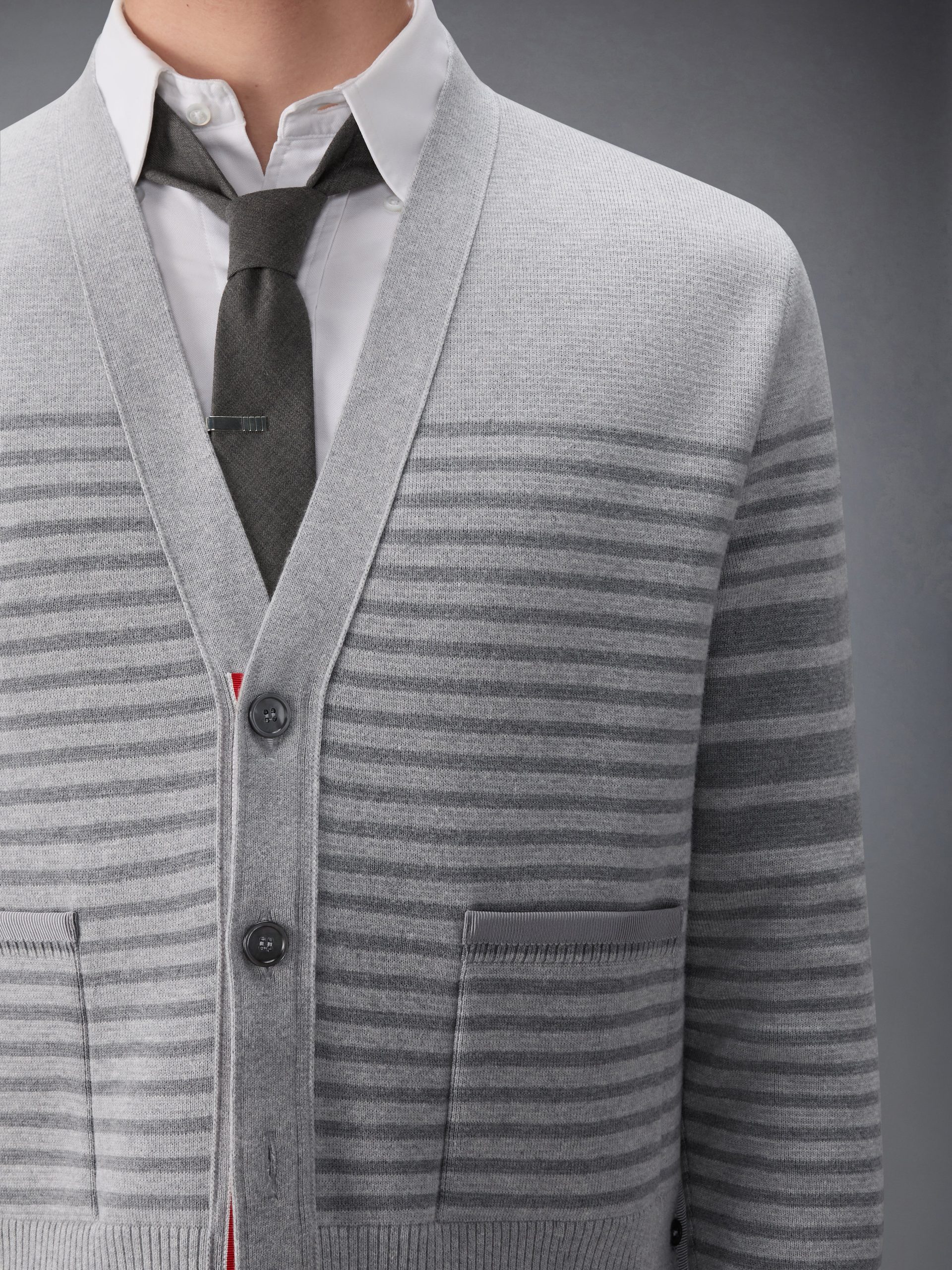 MILANO STITCH STRIPED BOXY FIT CARDIGAN - Image 5