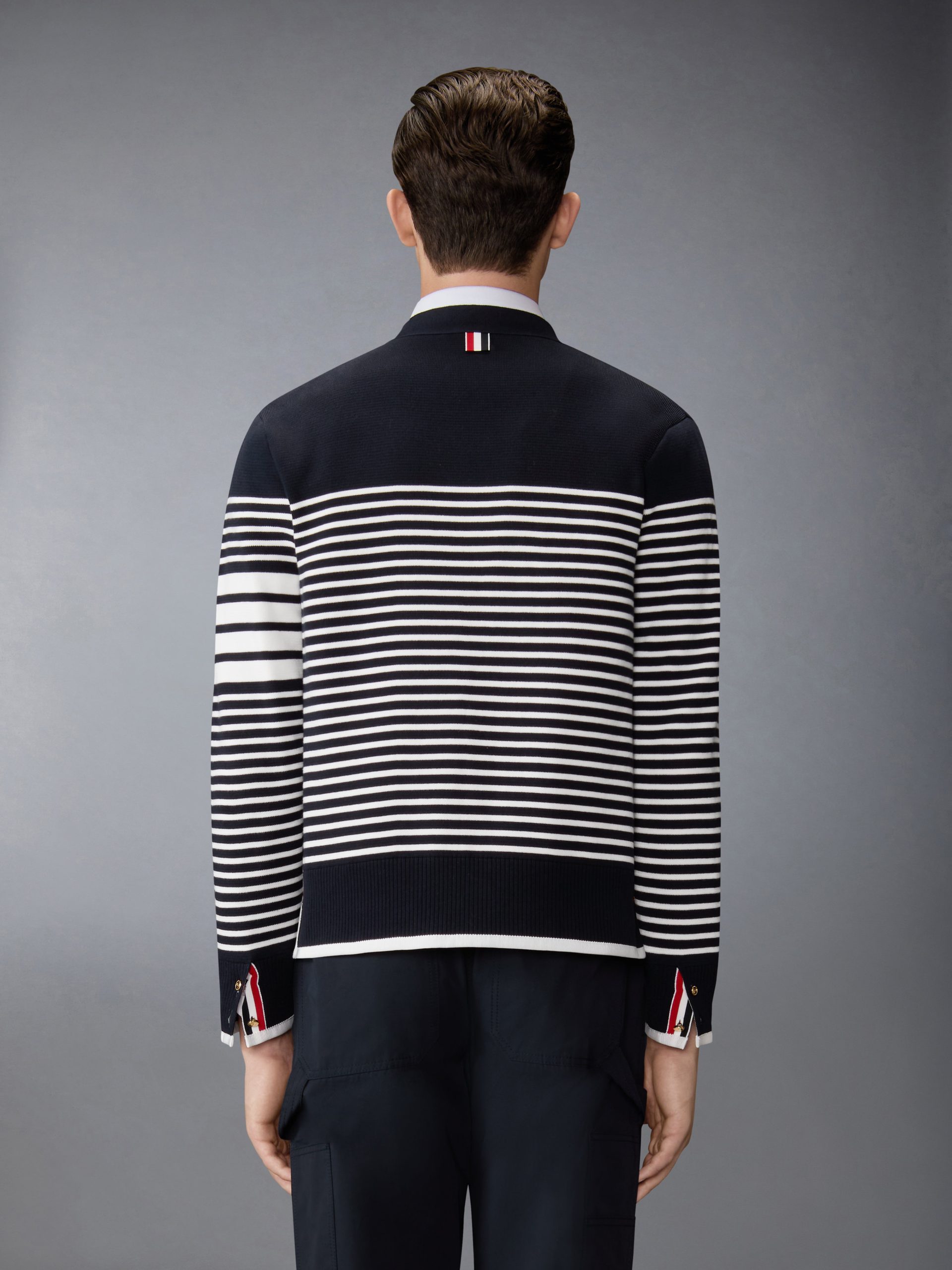 MILANO STITCH STRIPED BOXY FIT CARDIGAN - Image 2