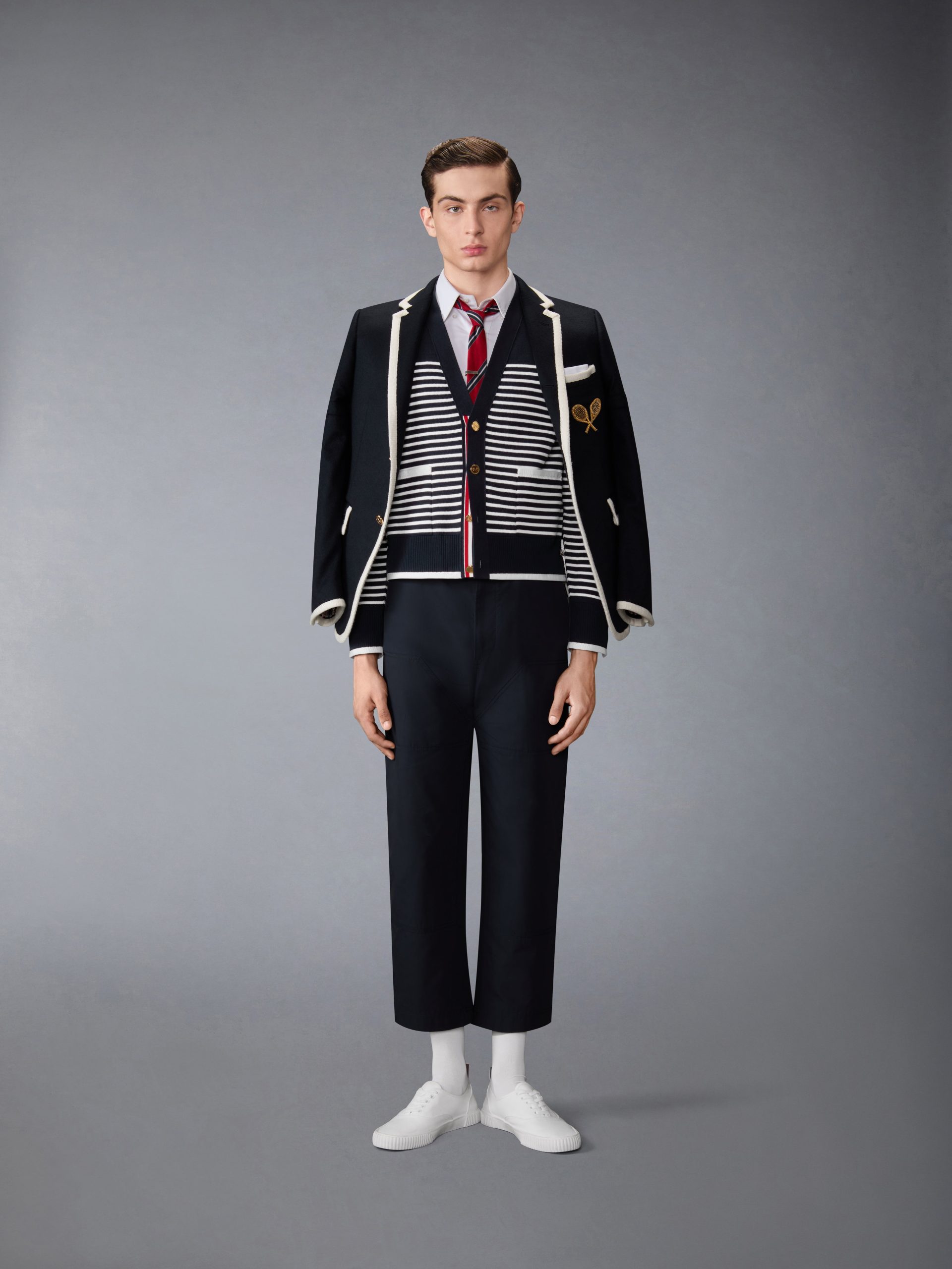 MILANO STITCH STRIPED BOXY FIT CARDIGAN - Image 3