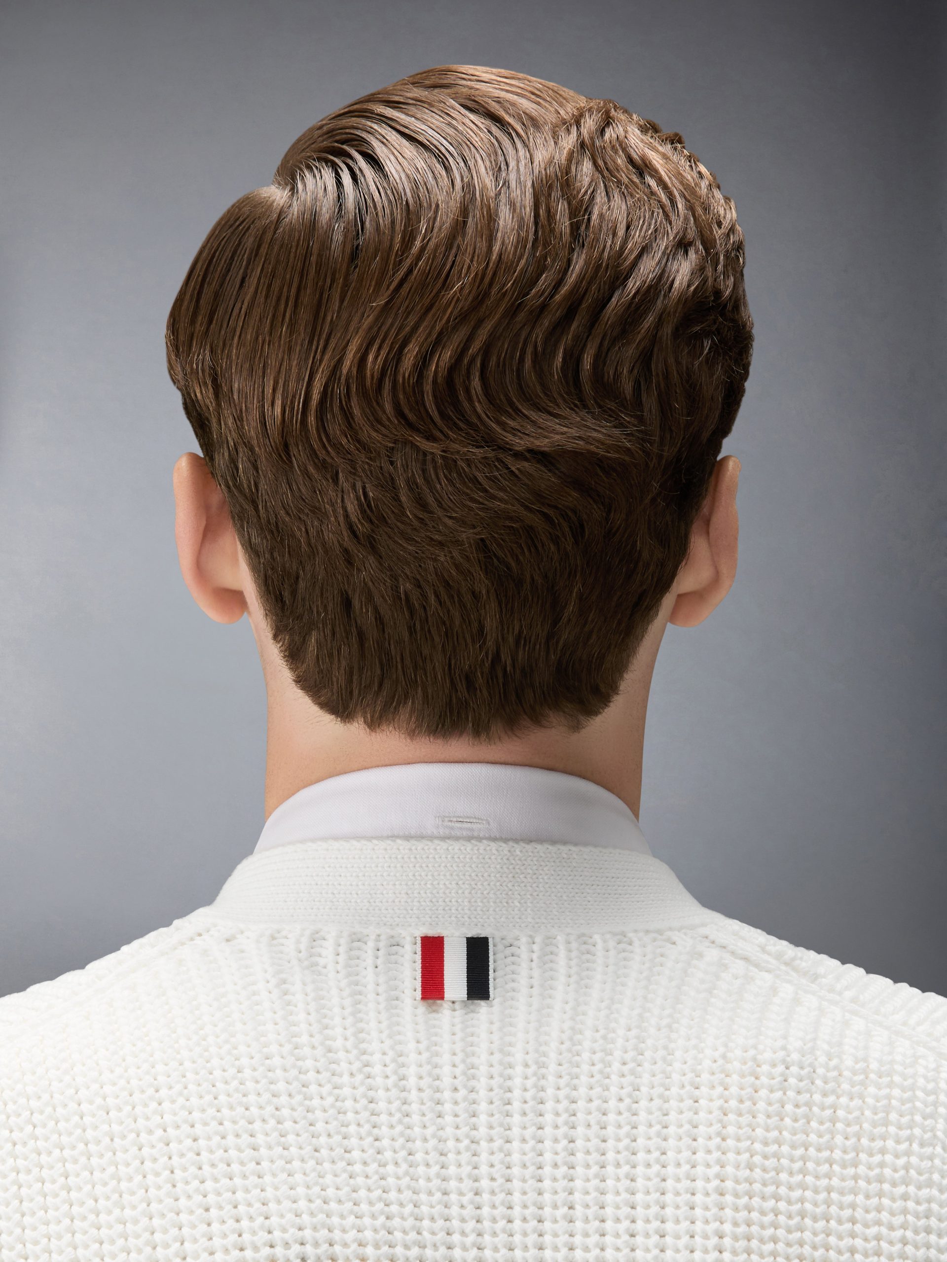 HALF CARDIGAN STITCH COTTON RWB CARDIGAN - Image 5