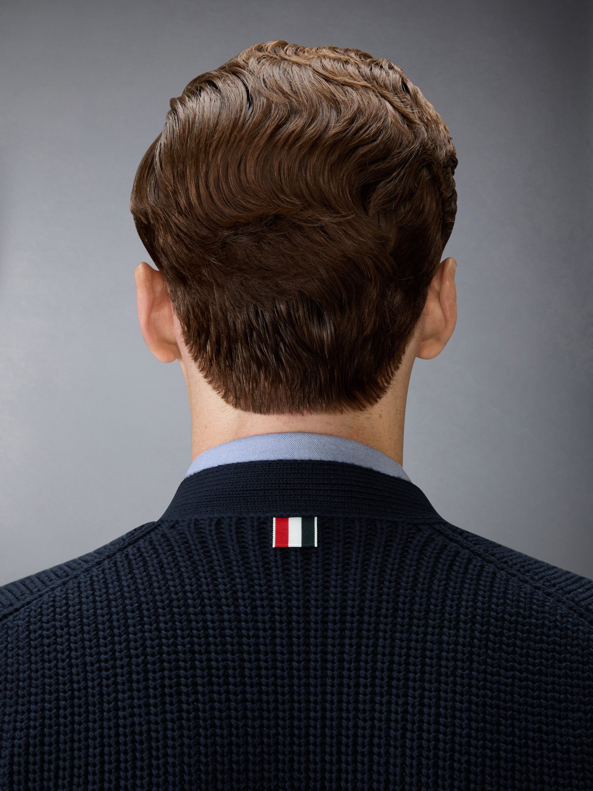 HALF CARDIGAN STITCH COTTON RWB CARDIGAN - Image 5