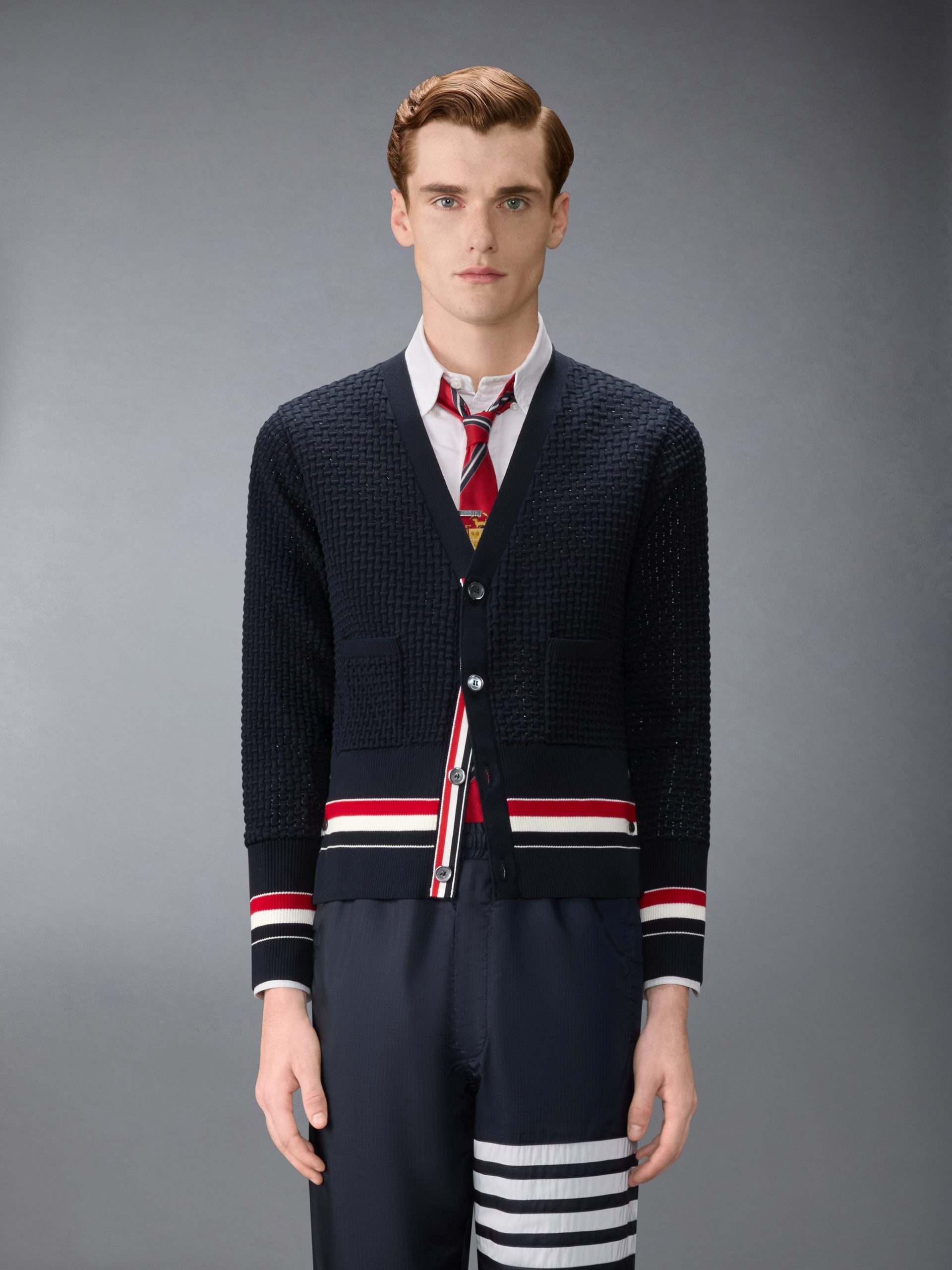 FLOAT RIPPLE STITCH RWB CARDIGAN