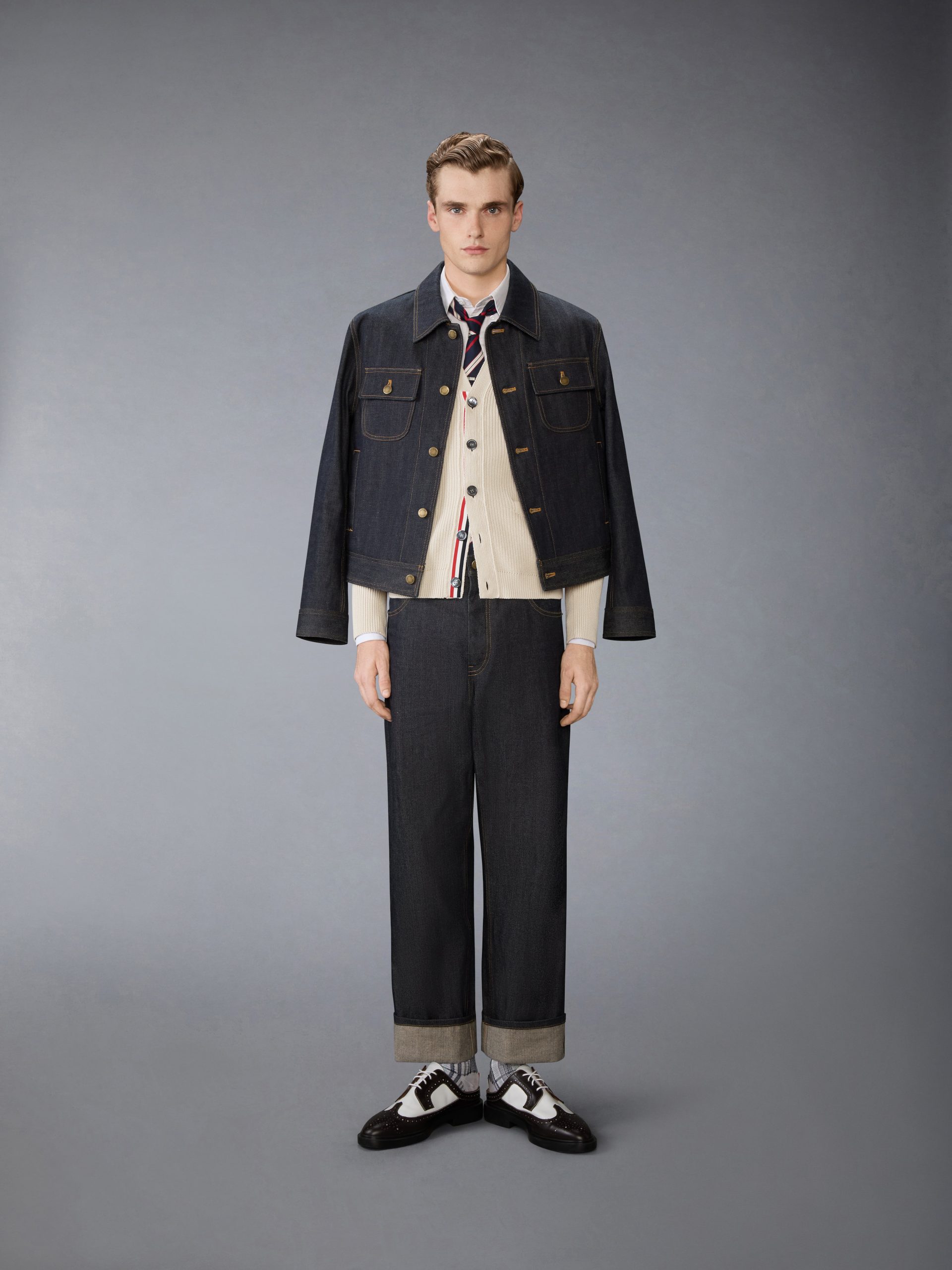 GARMENT DYED 4-BAR CARDIGAN - Image 3