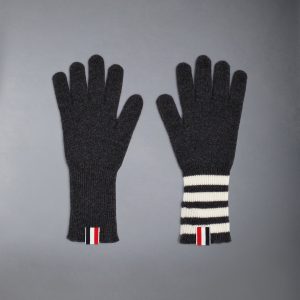 CASHMERE RIBBED 4-BAR GLOVES