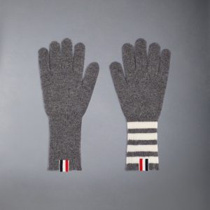 CASHMERE RIBBED 4-BAR GLOVES