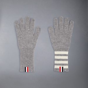 CASHMERE RIBBED 4-BAR GLOVES