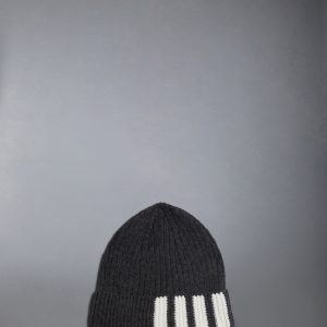 CASHMERE 4-BAR CUFF BEANIE