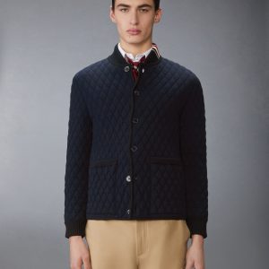 MERINO WOOL INTARSIA JACQUARD WORK JACKET