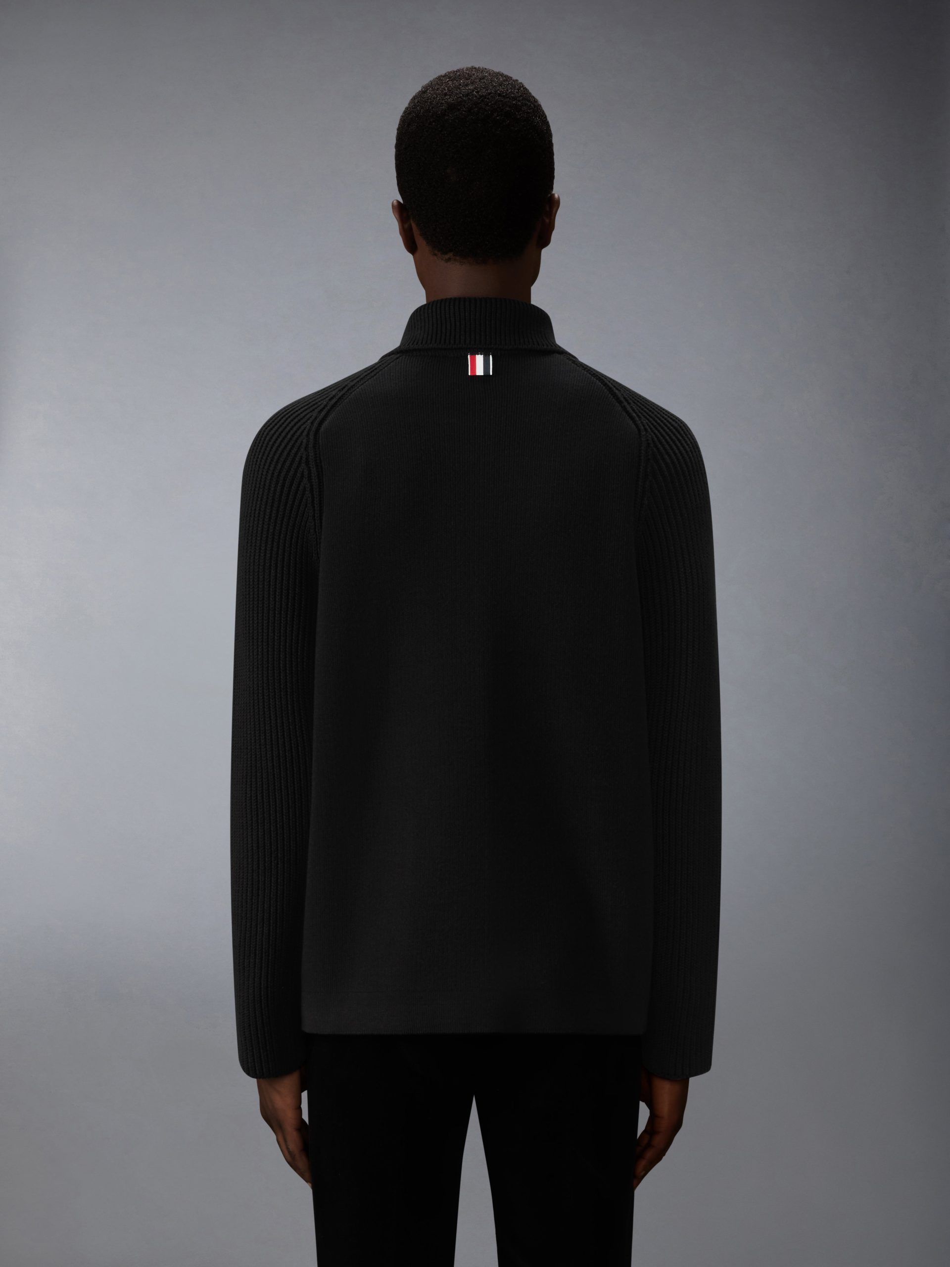 MIXED STITCH COTTON CASHMERE ZIP UP JACKET - Image 2