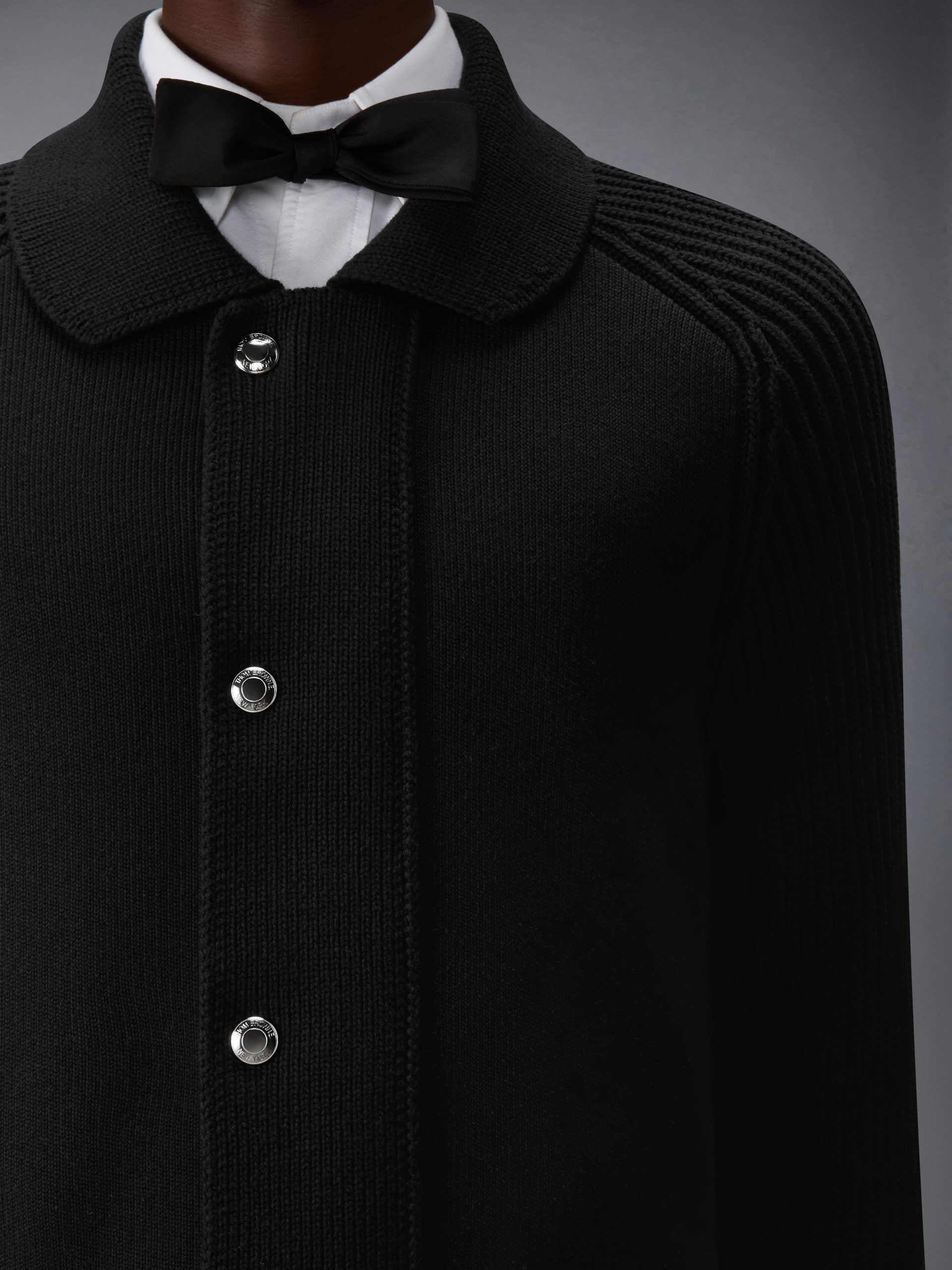 MIXED STITCH COTTON CASHMERE ZIP UP JACKET - Image 5