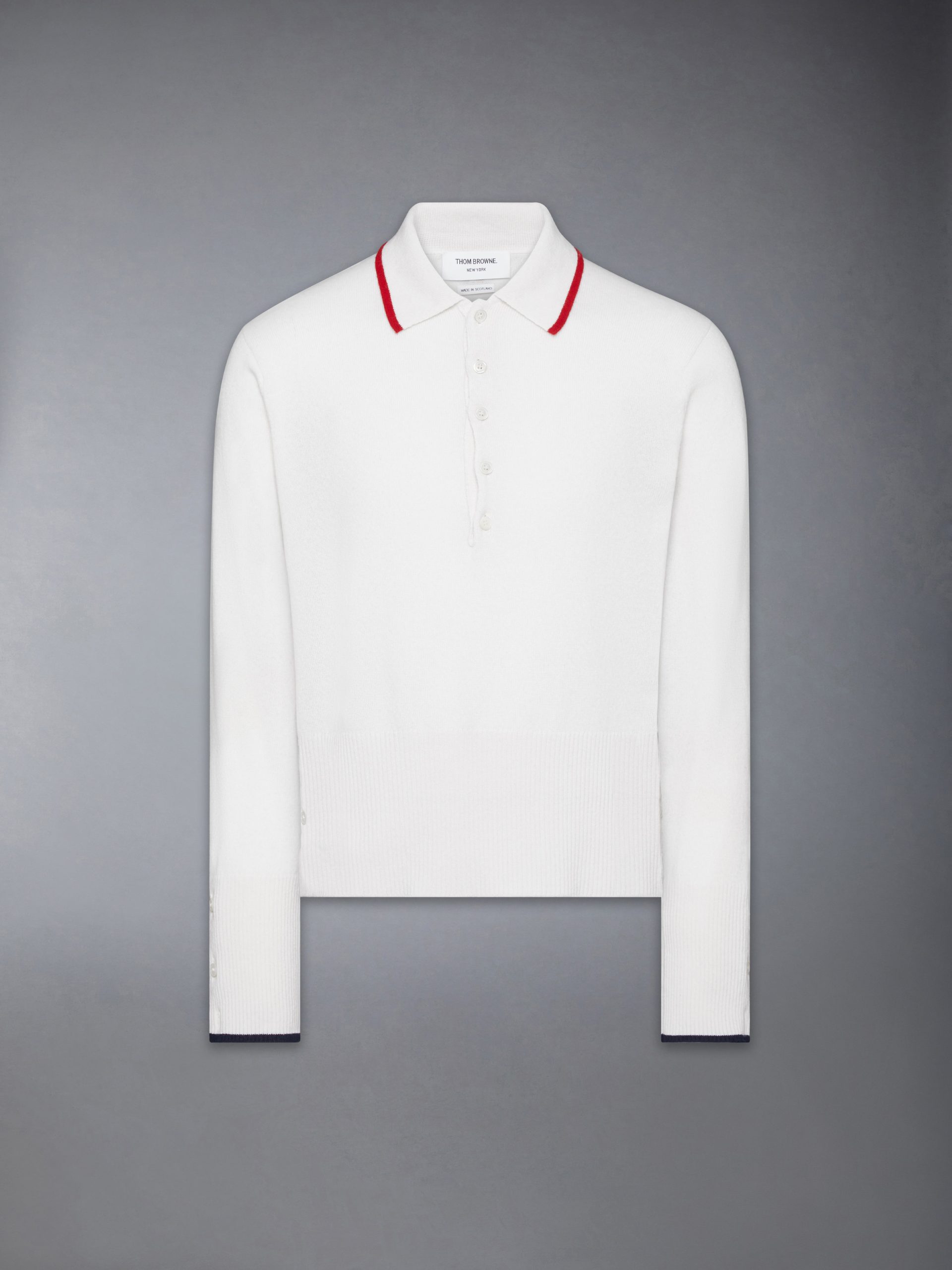 BROWNE 65 JERSEY INTARSIA CASHMERE LONG SLEEVE POLO - Image 6