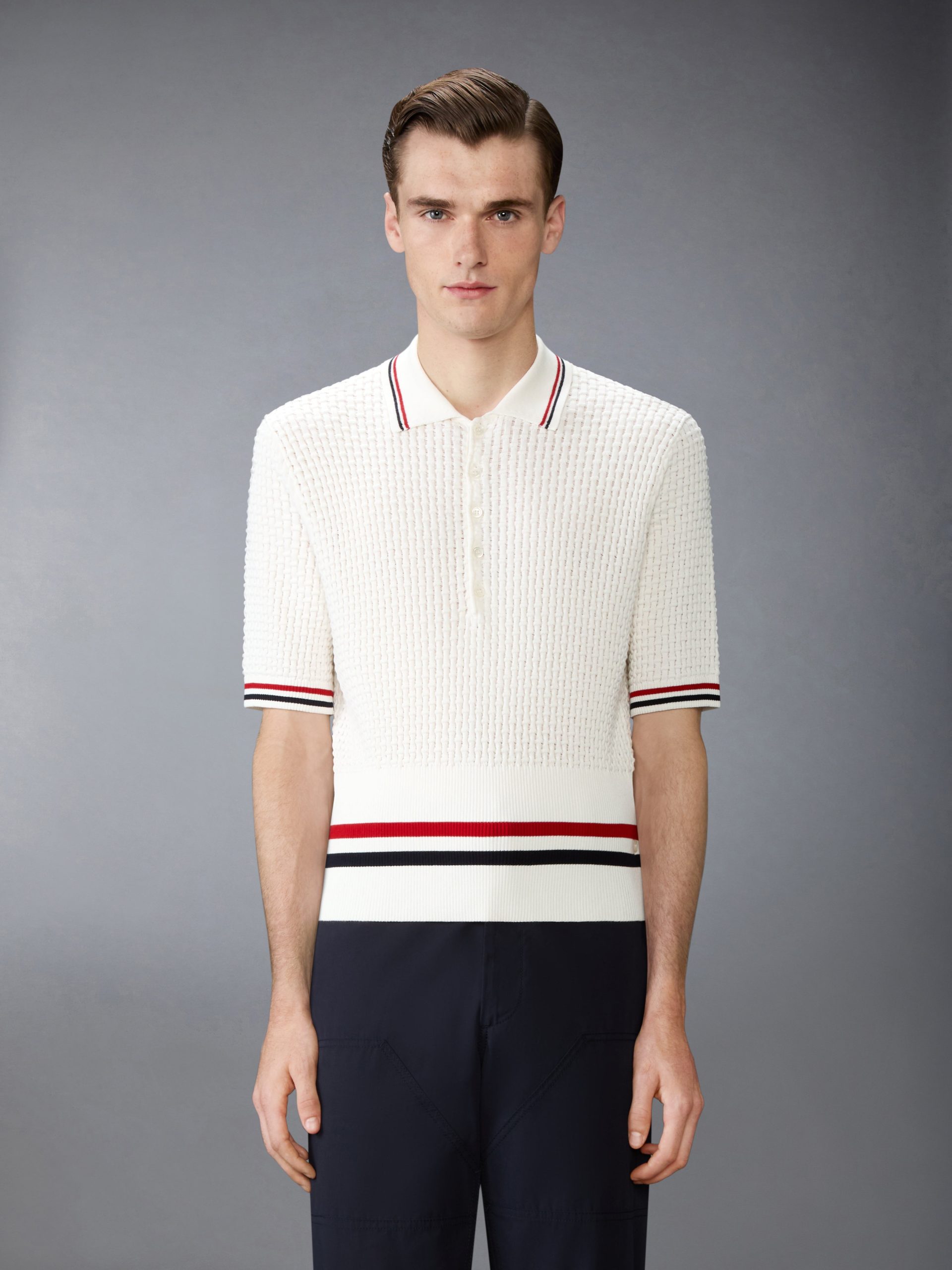 FLOAT RIPPLE STITCH RWB STRIPE POLO