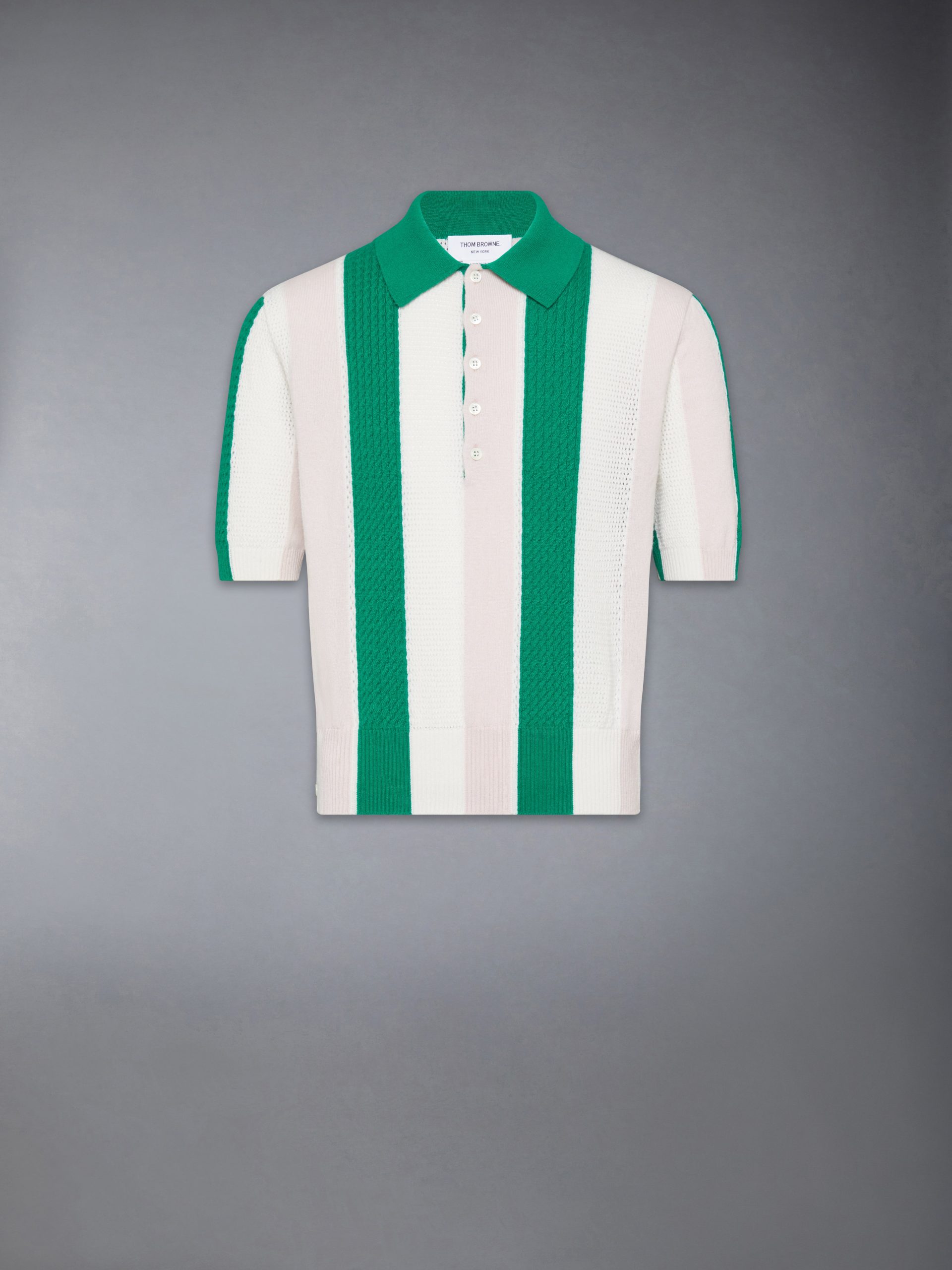 CASHMERE INTARSIA SHADOW STRIPE POLO - Image 6