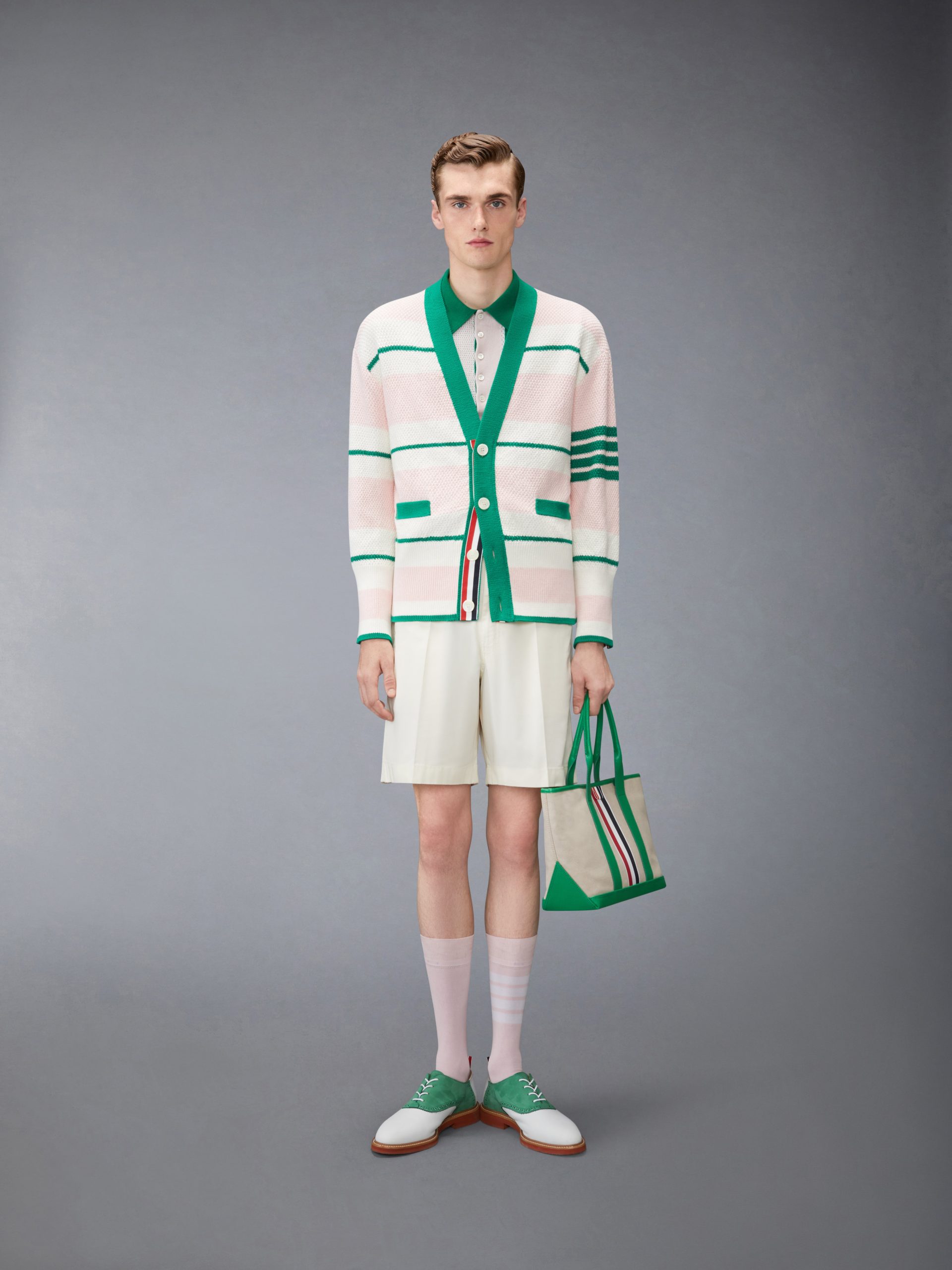 CASHMERE INTARSIA SHADOW STRIPE POLO - Image 3