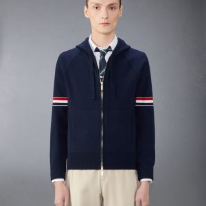 CASHMERE ARMBAND ZIP UP HOODIE