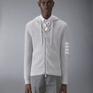 LINEN COTTON 4-BAR RELAXED FIT HOODIE