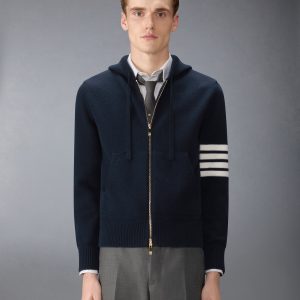 LUNAR NEW YEAR INTARSIA MERINO 4-BAR ZIP UP HOODIE