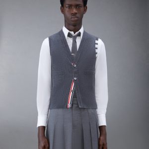 CLASSIC CASHMERE 4-BAR V-NECK CARDIGAN VEST