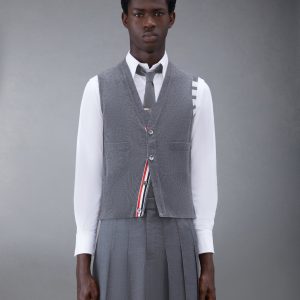 CLASSIC CASHMERE 4-BAR V-NECK CARDIGAN VEST