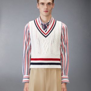 CHUNKY CASHMERE RWB STRIPE VEST