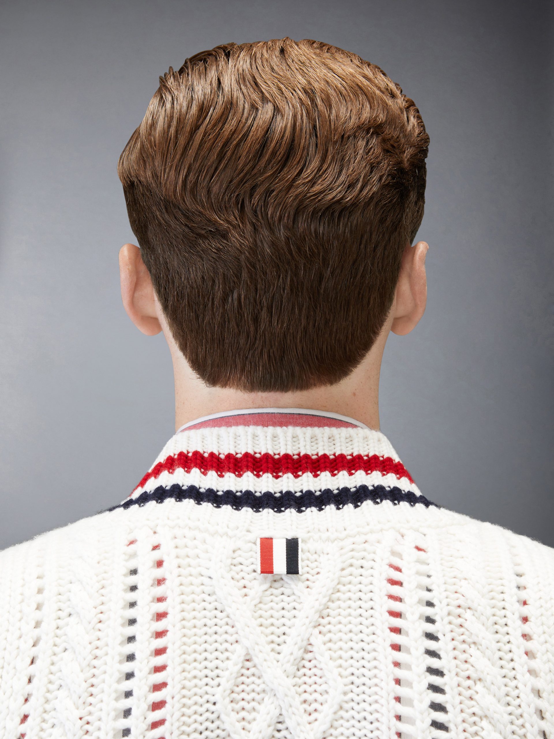 CHUNKY CASHMERE RWB STRIPE VEST - Image 5