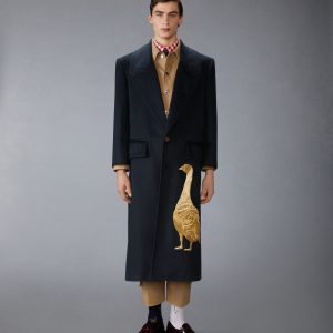 CASHMERE EMBROIDERED APPLIQUE OVERCOAT