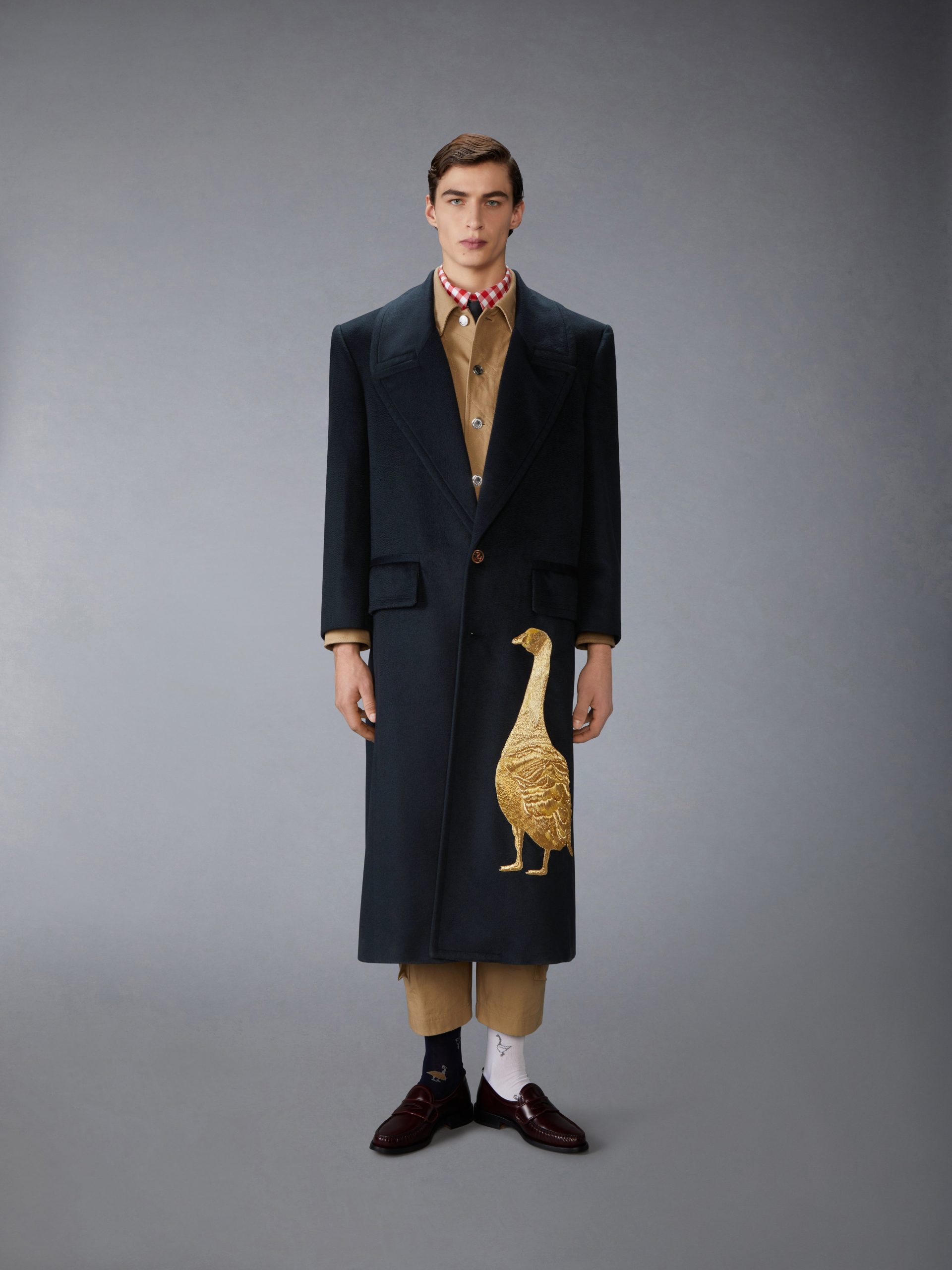 CASHMERE EMBROIDERED APPLIQUE OVERCOAT