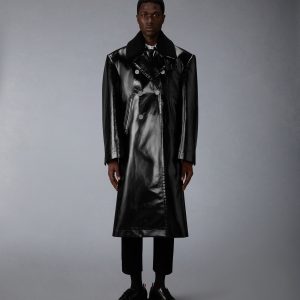 GABARDINE SLICKER OVERSIZED PEACOAT